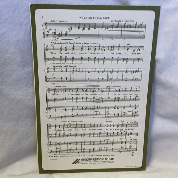 When He Shall Come SATB Piano Sheet Music 1971 Singspiration ZJP7294 Gospel - Picture 3 of 7
